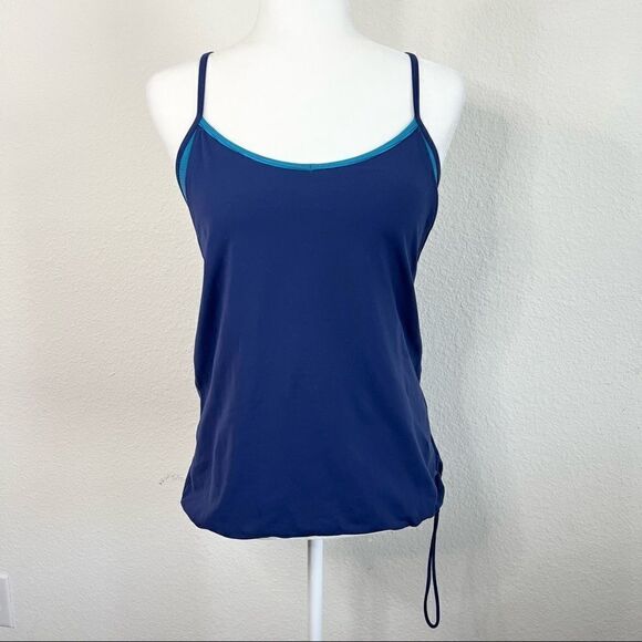 Lucy Blue Yoga Flow Built in Bra Tunic Tank Top - Picture 2 of 6